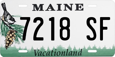 ME license plate 7218SF