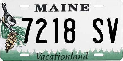 ME license plate 7218SV