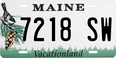 ME license plate 7218SW