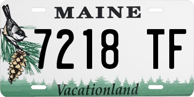 ME license plate 7218TF