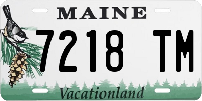 ME license plate 7218TM