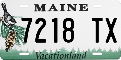 ME license plate 7218TX