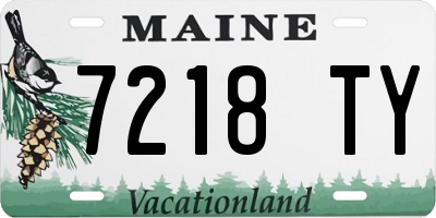 ME license plate 7218TY