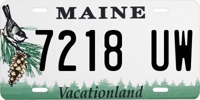 ME license plate 7218UW
