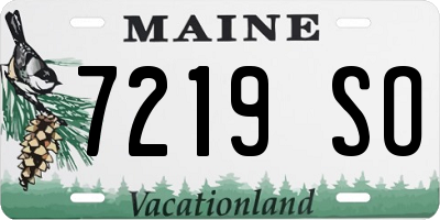 ME license plate 7219SO