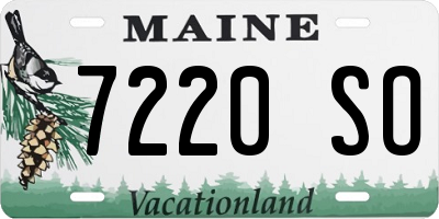 ME license plate 7220SO