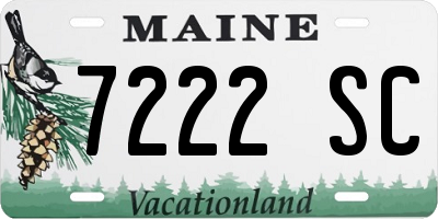 ME license plate 7222SC