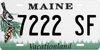 ME license plate 7222SF