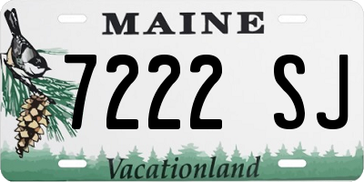 ME license plate 7222SJ