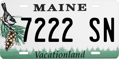 ME license plate 7222SN