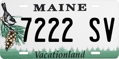 ME license plate 7222SV