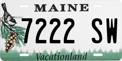 ME license plate 7222SW