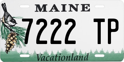 ME license plate 7222TP