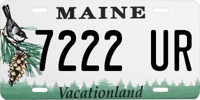 ME license plate 7222UR