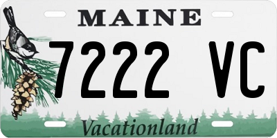 ME license plate 7222VC