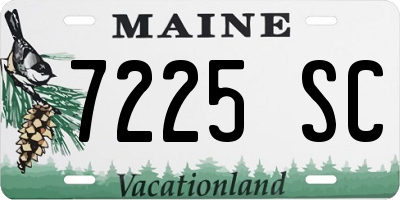 ME license plate 7225SC