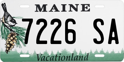 ME license plate 7226SA