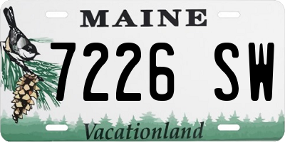 ME license plate 7226SW