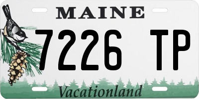 ME license plate 7226TP