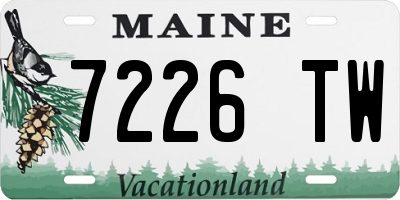 ME license plate 7226TW