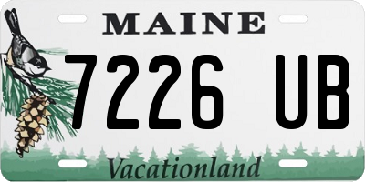 ME license plate 7226UB