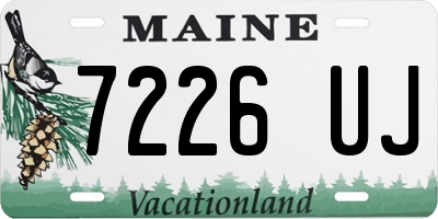 ME license plate 7226UJ