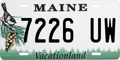 ME license plate 7226UW