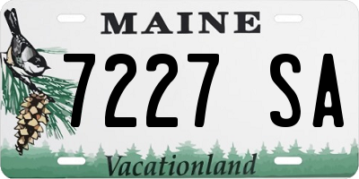 ME license plate 7227SA