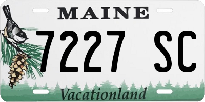 ME license plate 7227SC