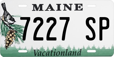 ME license plate 7227SP