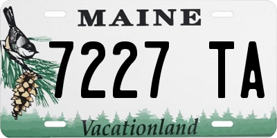 ME license plate 7227TA