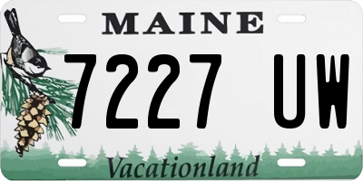 ME license plate 7227UW