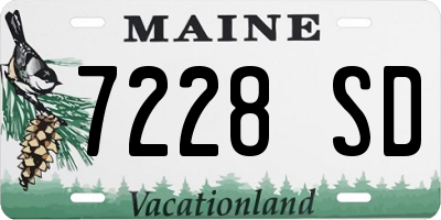 ME license plate 7228SD