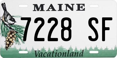 ME license plate 7228SF