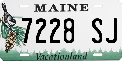 ME license plate 7228SJ
