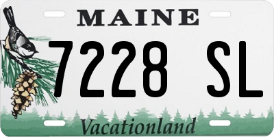 ME license plate 7228SL