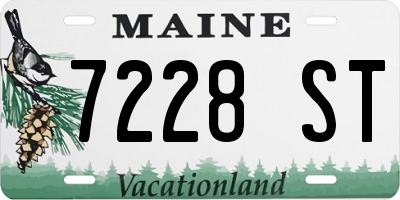 ME license plate 7228ST