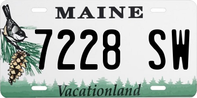 ME license plate 7228SW