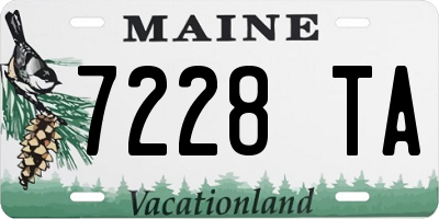 ME license plate 7228TA