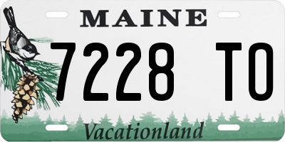 ME license plate 7228TO