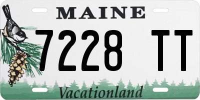 ME license plate 7228TT