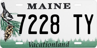 ME license plate 7228TY