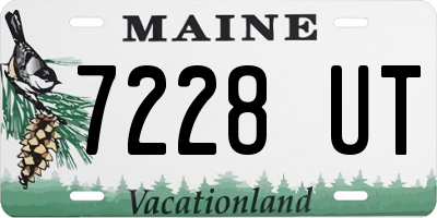 ME license plate 7228UT