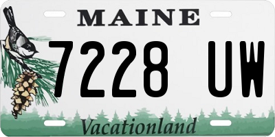 ME license plate 7228UW