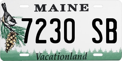 ME license plate 7230SB