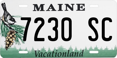 ME license plate 7230SC
