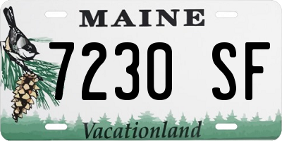 ME license plate 7230SF