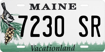 ME license plate 7230SR