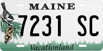 ME license plate 7231SC