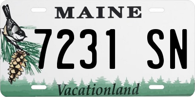 ME license plate 7231SN